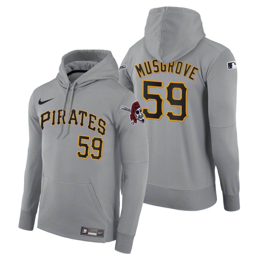 Men Pittsburgh Pirates #59 Musgrove gray road hoodie 2021 MLB Nike Jerseys